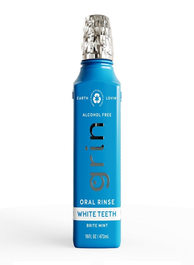 Grin White Teeth Oral Rinse, 16 Fl Oz, Fresh Breath Mouthwash, Brite Mint Flavored, Alcohol-Free - Image 1